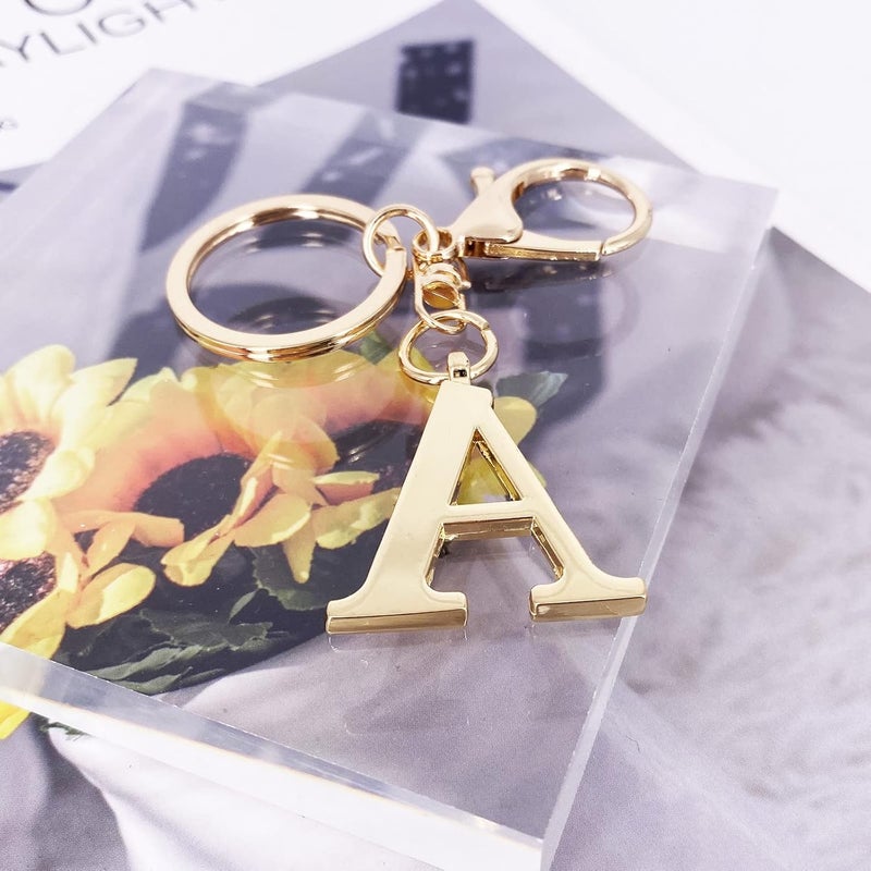 LAXPICOL Gold Letter A-Z Keychain for Women Bag Charms Purse Charms For Handbags Metal Alphabet Initial Letter Keychain - Image 3